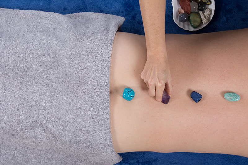 Crystal healer doing energy work