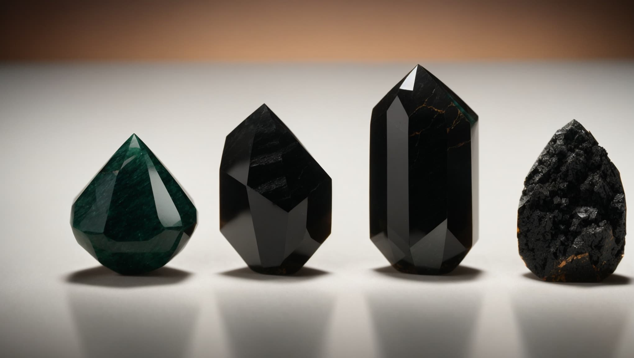 Polished pieces displaying powerful black jade properties.