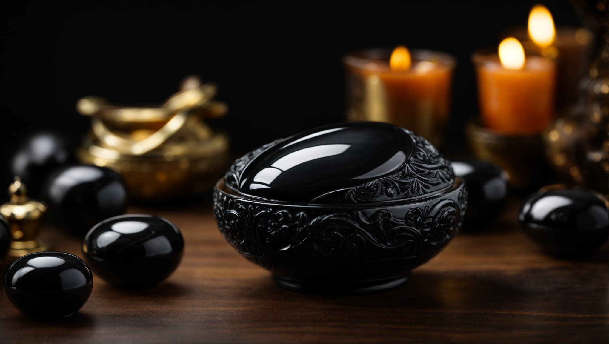 Hand carved stone showcasing the powerfully protective black onyx properties.