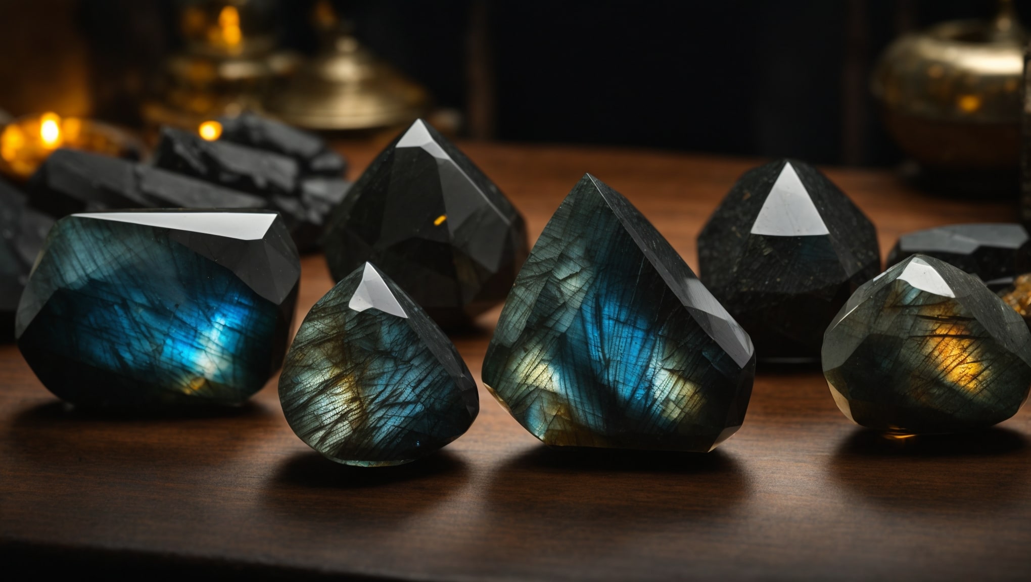 Blue Labradorite properties close-up view