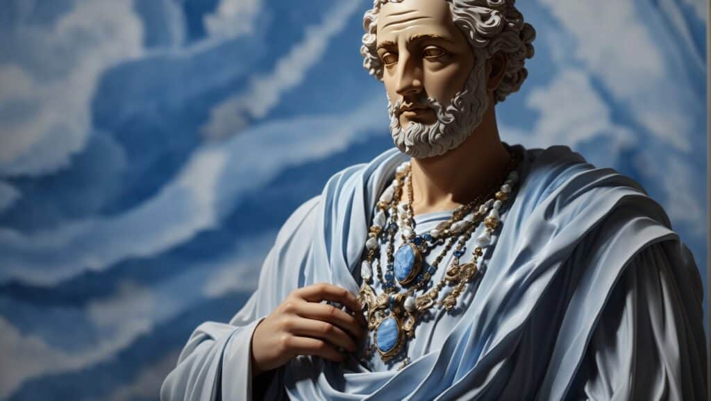 Blue lace agate worn by an ancient Greek scholar.