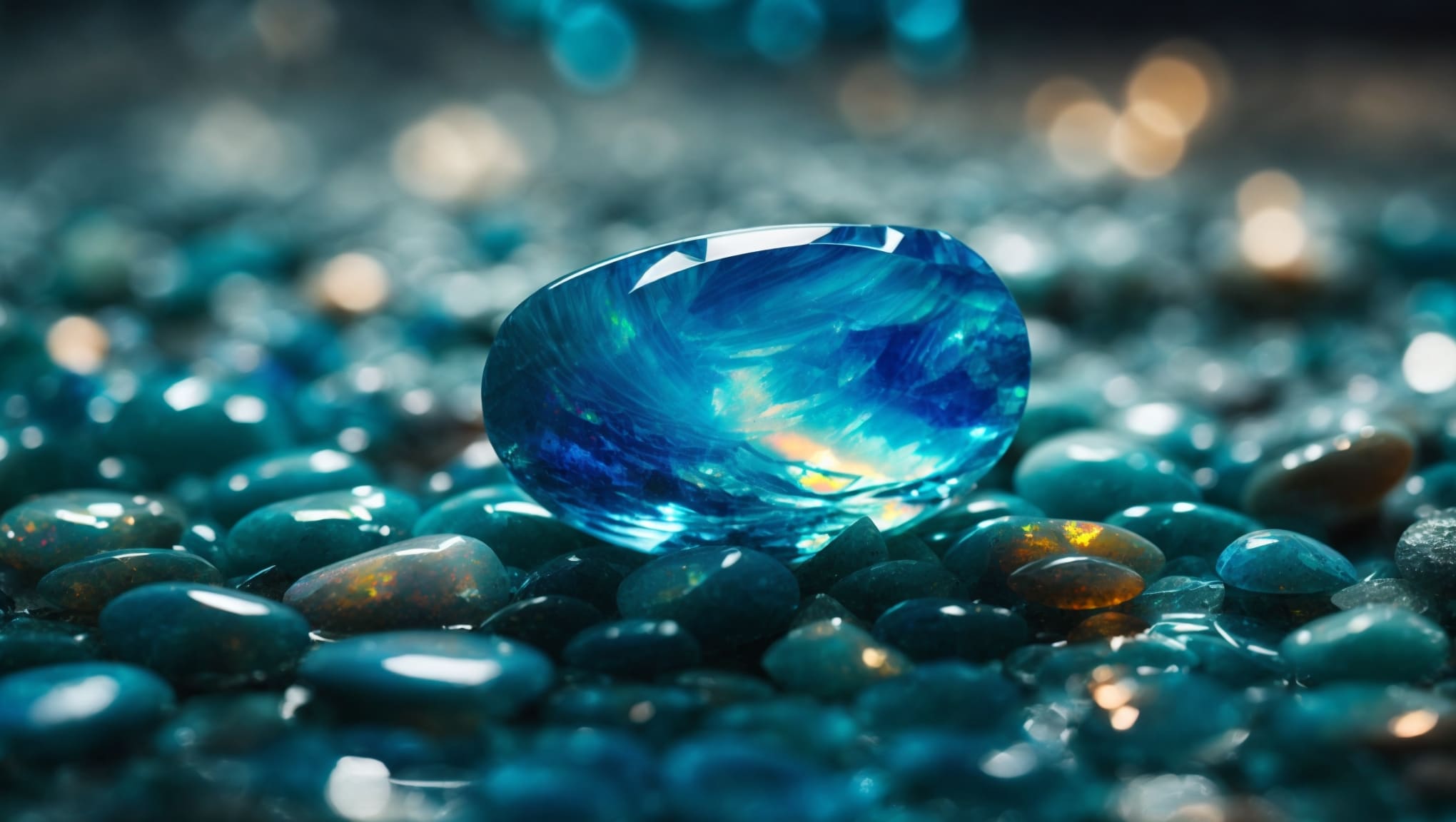 Detailed photo showing the amazing blue opal properties.