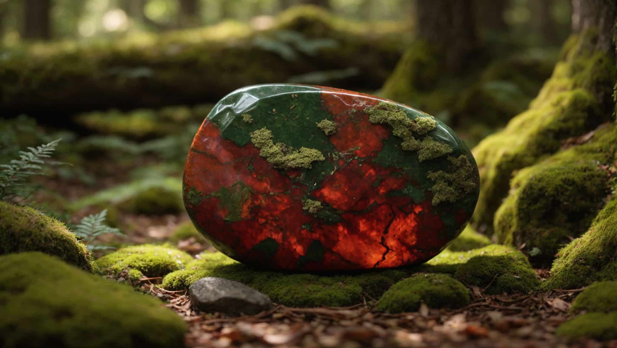 Vibrant colors of Dragon Blood Jasper properties