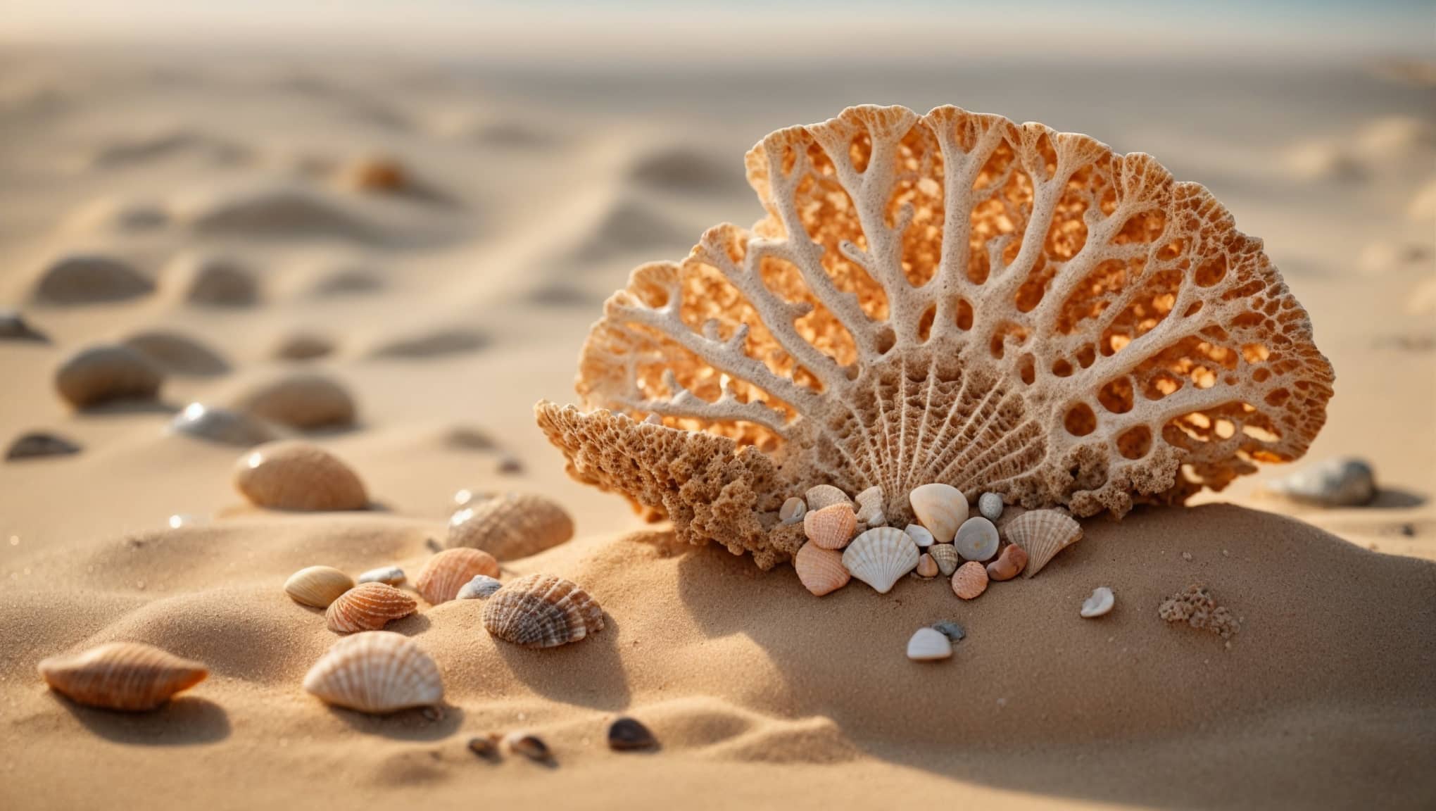 Ancient sea patterns of Fossil Coral properties