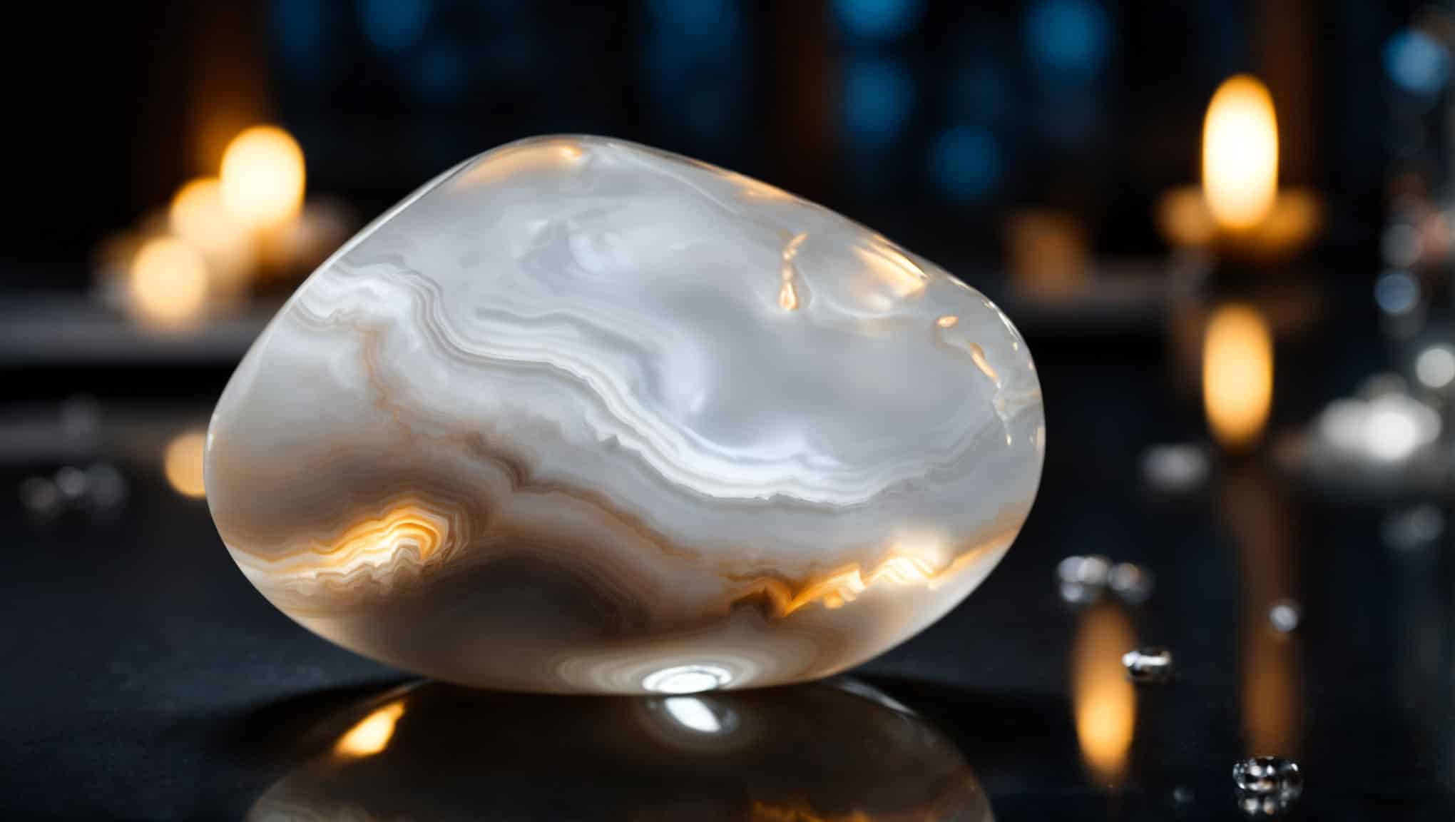Pure sheen of White Agate properties