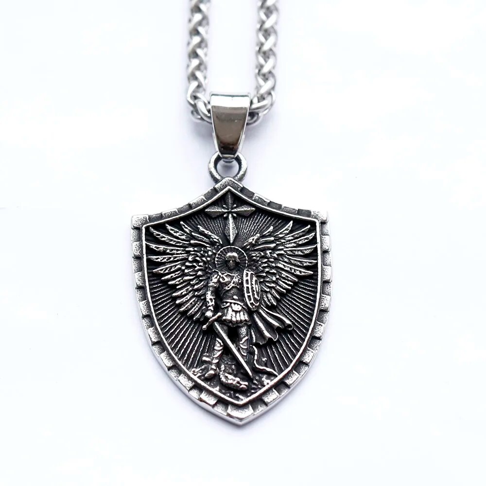 Archangel Saint Michael Pendant Necklace with Chain Type A