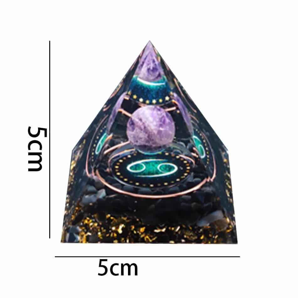 The size of the Scorpio Orgone Pyramid is 5 cm by 5 cm