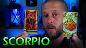 Scorpio February 2024 tarot love reading covering "How Do They Feel About You", by Allen Hill of Unknown Truth Tarot