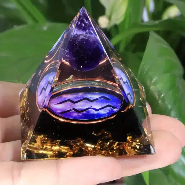 Aquarius Orgonite Pyramid - Zodiac Collection (50mm)