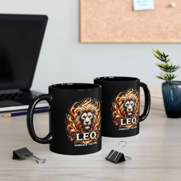 Leo - Embrace The Fire - Black Leo Mug (11oz, 15oz) - Image 7