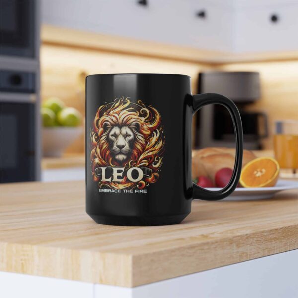 Leo - Embrace The Fire - Black Leo Mug (11oz, 15oz) - Image 15
