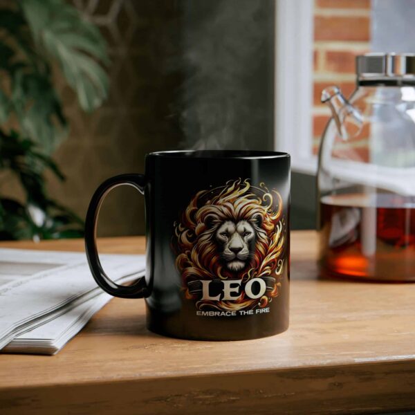 Leo - Embrace The Fire - Black Leo Mug (11oz, 15oz) - Image 8