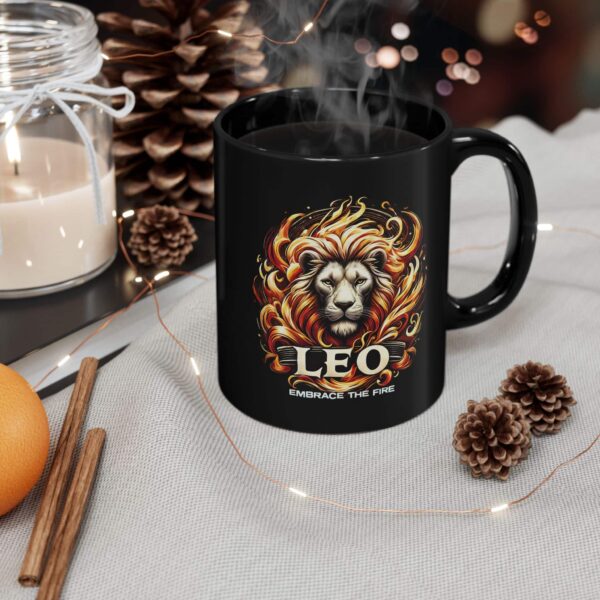 Leo - Embrace The Fire - Black Leo Mug (11oz, 15oz) - Image 6