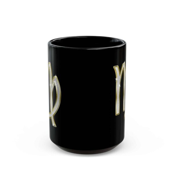 Virgo Symbol / Virgo Glyph - Black Zodiac Astrology Mug (11oz, 15oz) - Image 5