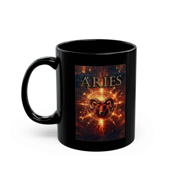 Aries Power - Black Zodiac Astrology Mug (11oz, 15oz) - Image 3