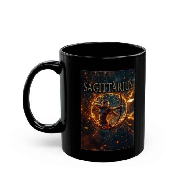Sagittarius Power - Black Zodiac Astrology Mug (11oz, 15oz) - Image 3