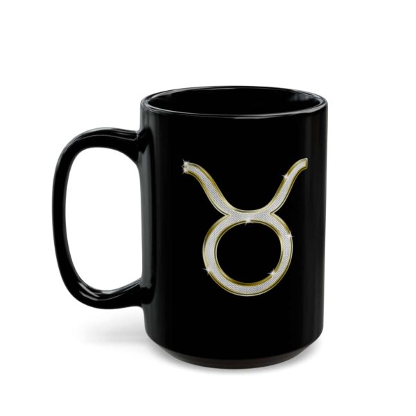 Taurus Symbol / Taurus Glyph - Black Zodiac Astrology Mug (11oz, 15oz) - Image 7