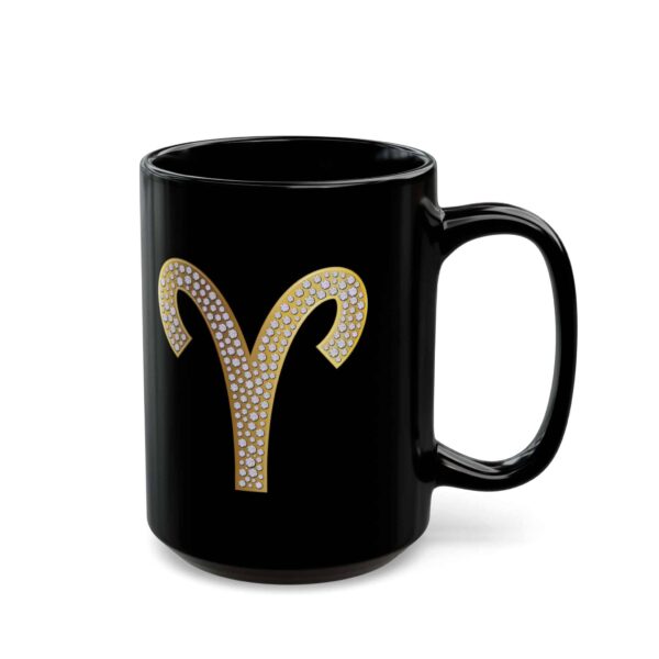 Aries Symbol / Aries Glyph - Black Zodiac Astrology Mug (11oz, 15oz) - Image 6