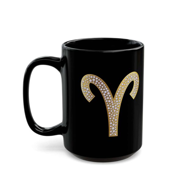 Aries Symbol / Aries Glyph - Black Zodiac Astrology Mug (11oz, 15oz) - Image 7