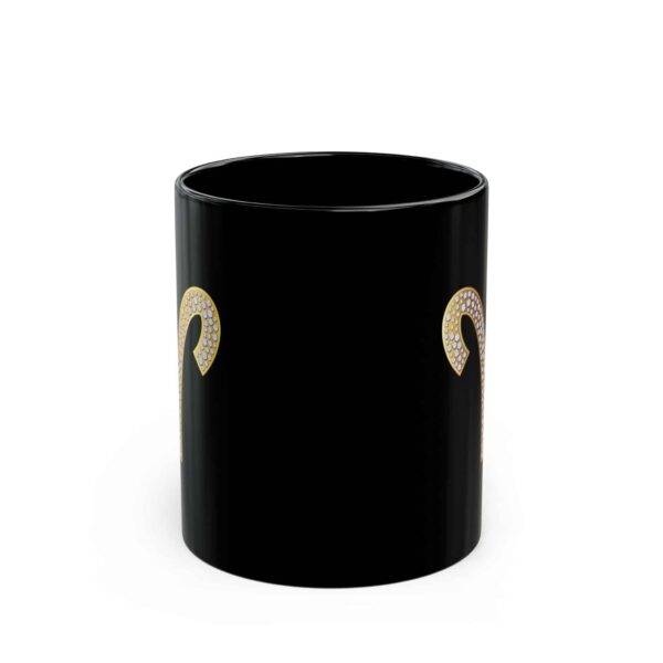 Aries Symbol / Aries Glyph - Black Zodiac Astrology Mug (11oz, 15oz) - Image 2