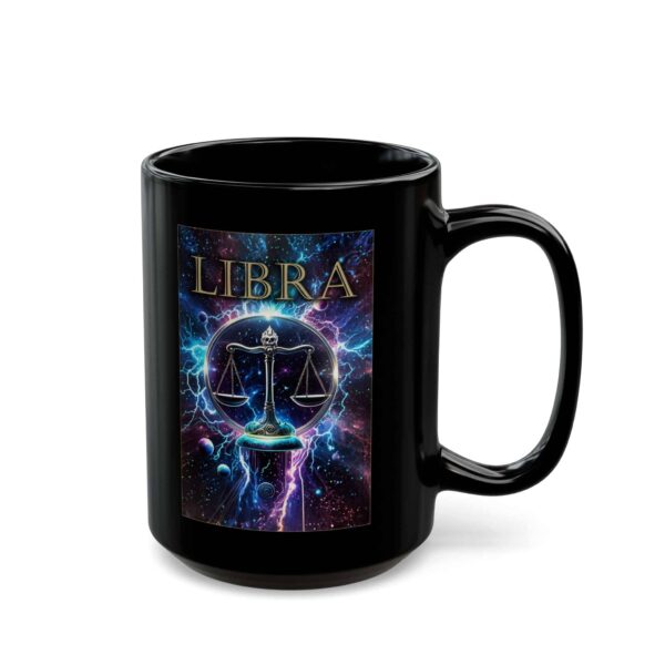 Libra Power - Black Zodiac Astrology Mug (11oz, 15oz) - Image 6