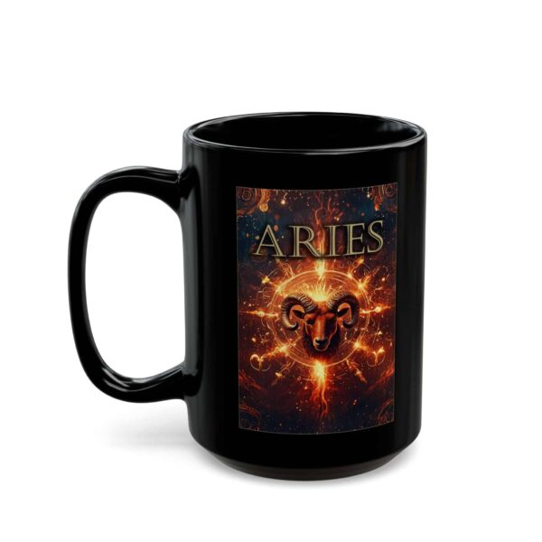 Aries Power - Black Zodiac Astrology Mug (11oz, 15oz) - Image 7