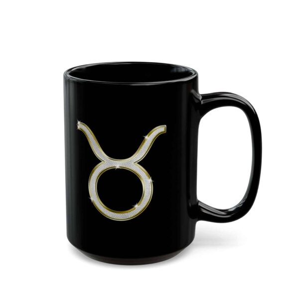 Taurus Symbol / Taurus Glyph - Black Zodiac Astrology Mug (11oz, 15oz) - Image 6