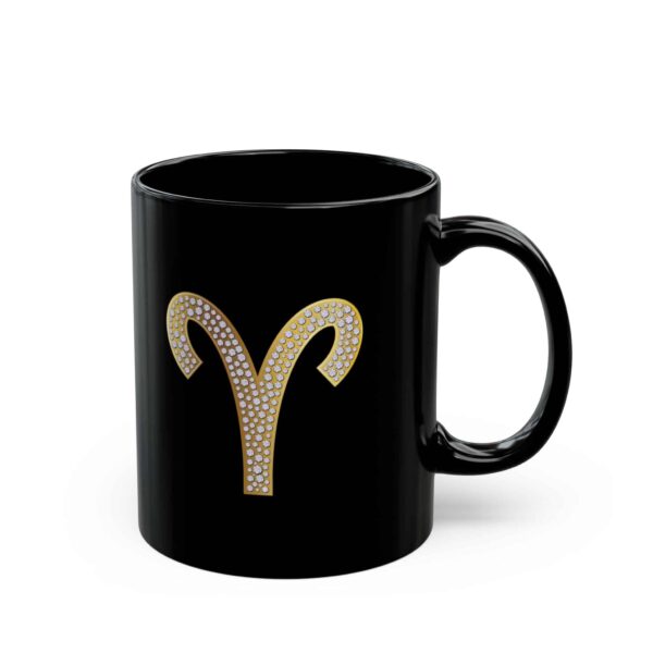 Aries Symbol / Aries Glyph - Black Zodiac Astrology Mug (11oz, 15oz)