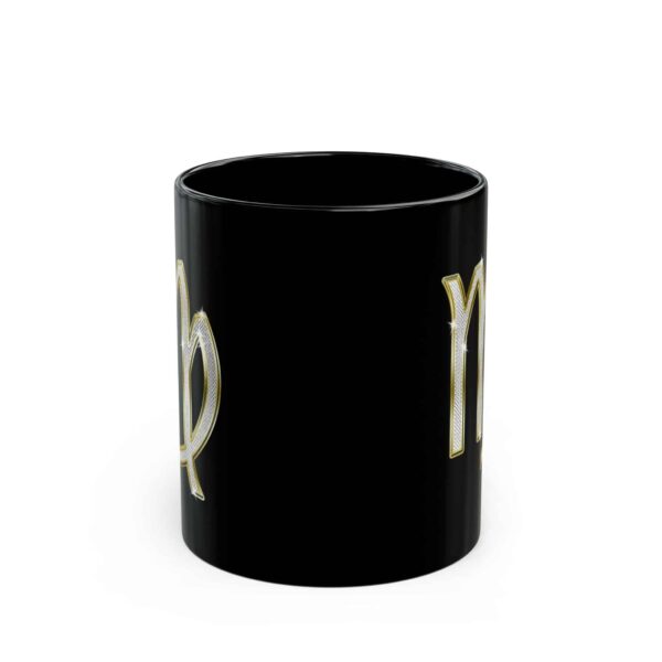 Virgo Symbol / Virgo Glyph - Black Zodiac Astrology Mug (11oz, 15oz) - Image 2