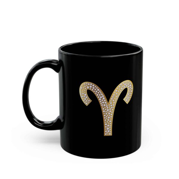 Aries Symbol / Aries Glyph - Black Zodiac Astrology Mug (11oz, 15oz) - Image 3
