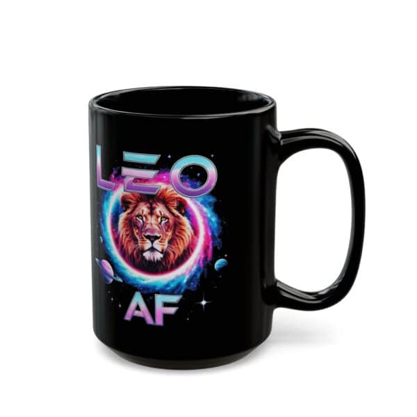 Leo AF Galaxy Mug - Zodiac Collection - Black Leo Zodiac Astrology Mug (11oz, 15oz) - Image 5