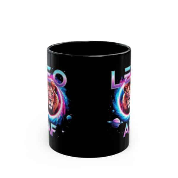 Leo AF Galaxy Mug - Zodiac Collection - Black Leo Zodiac Astrology Mug (11oz, 15oz) - Image 4