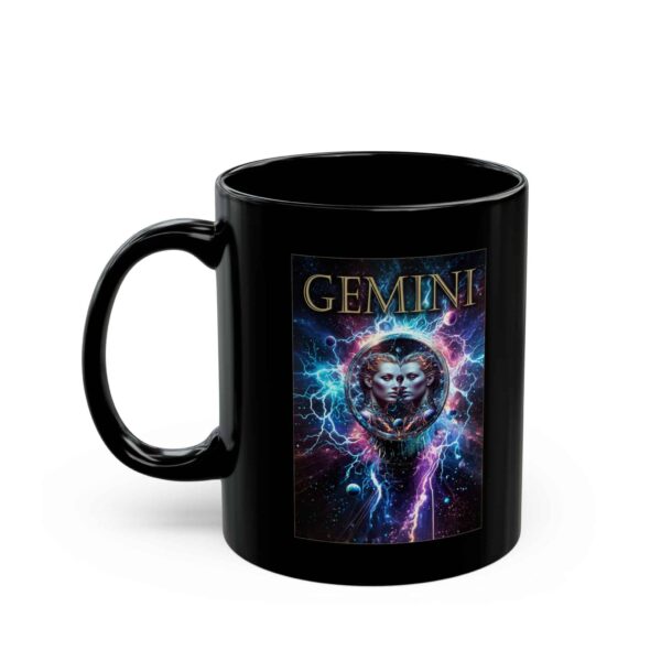 Gemini Power - Black Zodiac Astrology Mug (11oz, 15oz) - Image 3