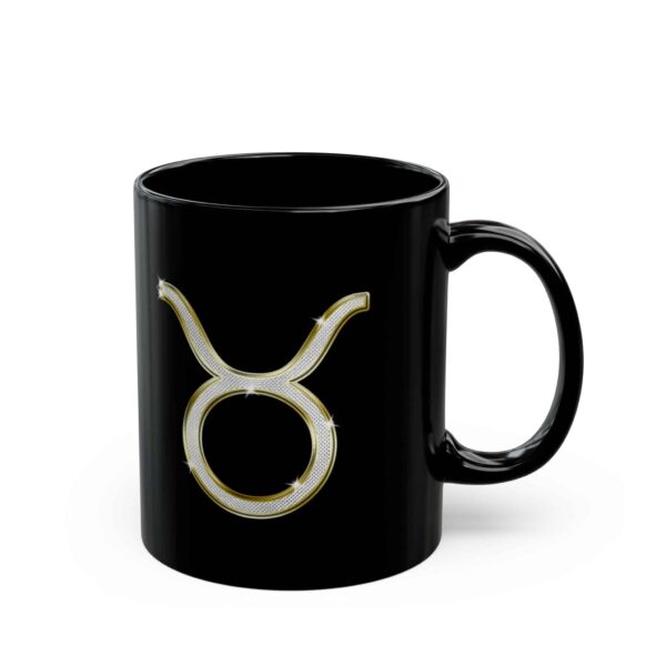 Taurus Symbol / Taurus Glyph - Black Zodiac Astrology Mug (11oz, 15oz)