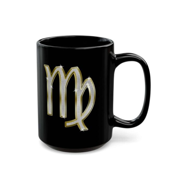 Virgo Symbol / Virgo Glyph - Black Zodiac Astrology Mug (11oz, 15oz) - Image 6