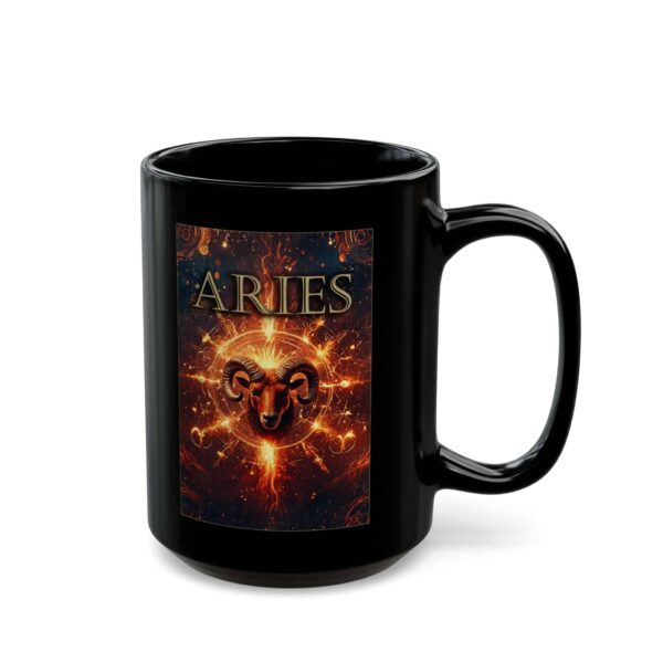 Aries Power - Black Zodiac Astrology Mug (11oz, 15oz) - Image 6