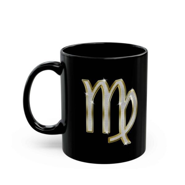 Virgo Symbol / Virgo Glyph - Black Zodiac Astrology Mug (11oz, 15oz) - Image 3
