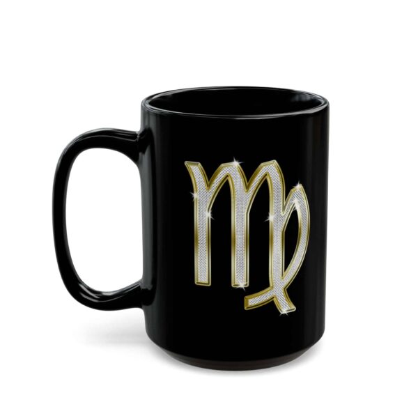 Virgo Symbol / Virgo Glyph - Black Zodiac Astrology Mug (11oz, 15oz) - Image 7