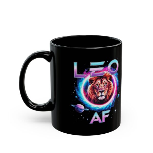 Leo AF Galaxy Mug - Zodiac Collection - Black Leo Zodiac Astrology Mug (11oz, 15oz) - Image 2