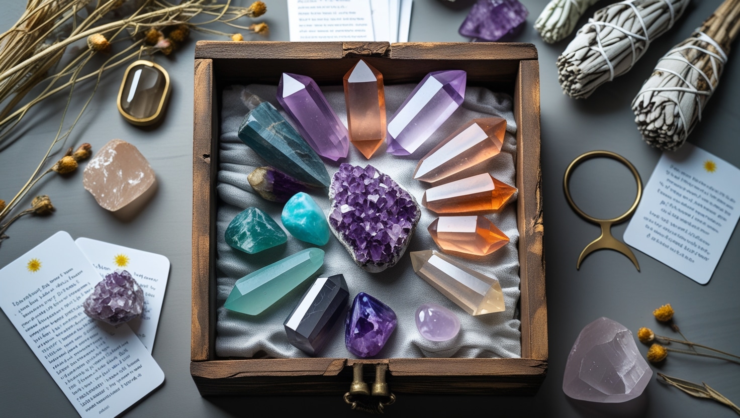 A crystal set in a wooden box.
