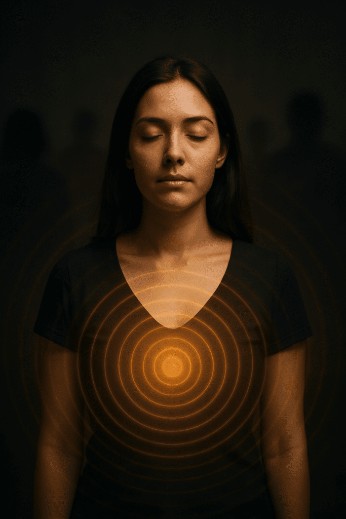 A woman emitting the right frequency to attract what she wants.