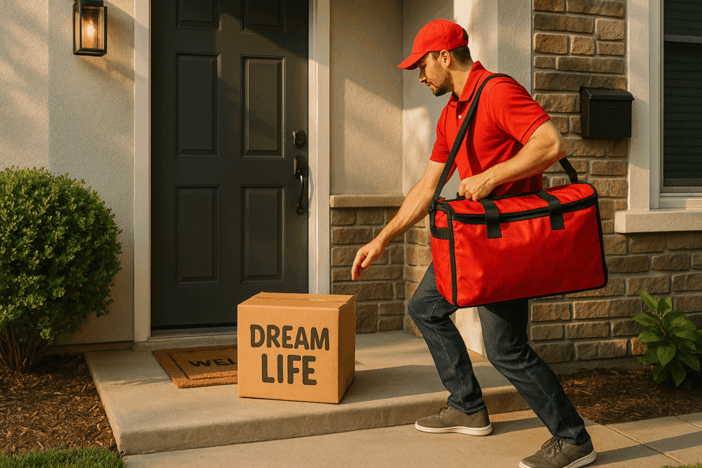 The Universe delivering your dream life like some cosmic DoorDash.