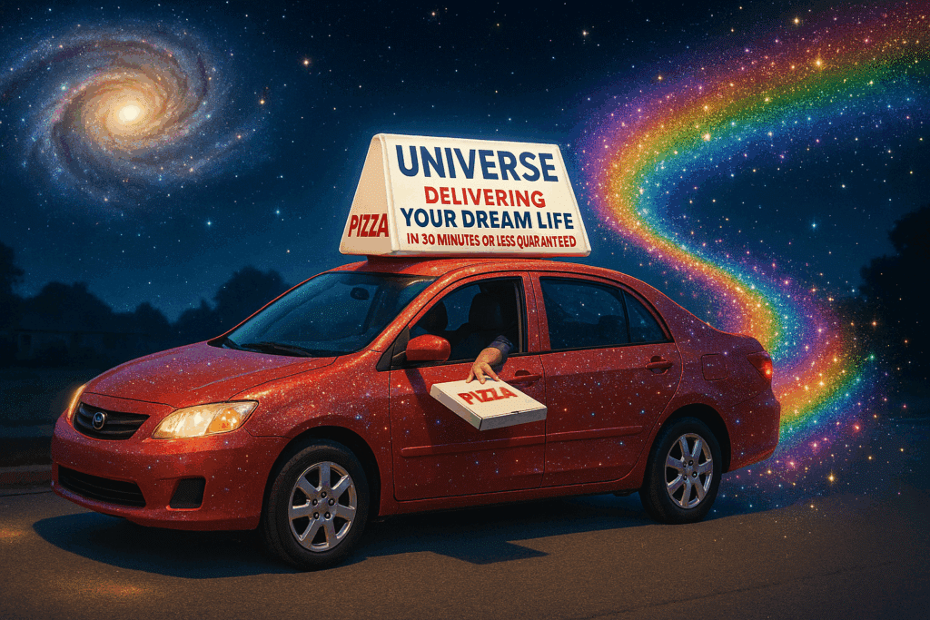 The Universe Dream Life Delivery Service deliver car.