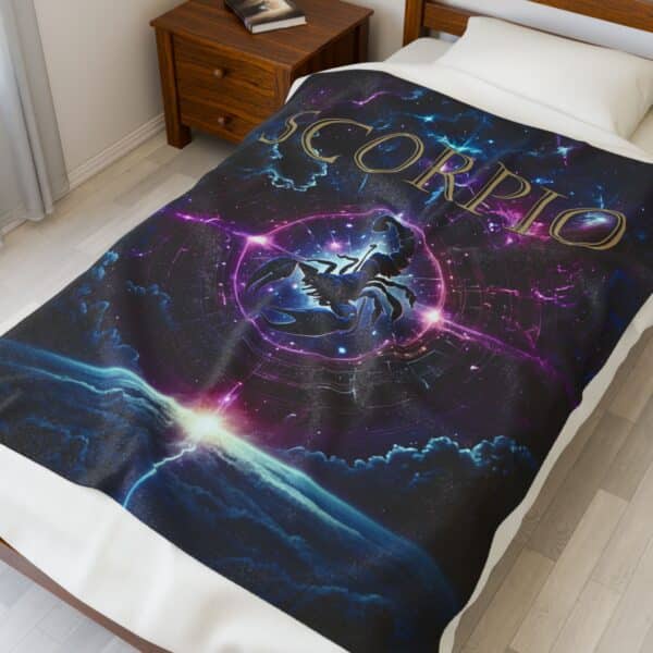 Scorpio Celestial Power Blanket – Velveteen Plush Throw for Sacred Comfort & Transformation - Image 3