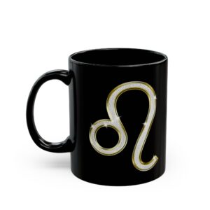 Leo Symbol / Leo Glyph Mug - Black Zodiac Astrology Mug (11oz, 15oz)