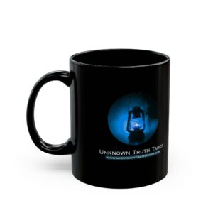 Unknown Truth Tarot - Lantern Logo - Black Ceramic Mug 11oz