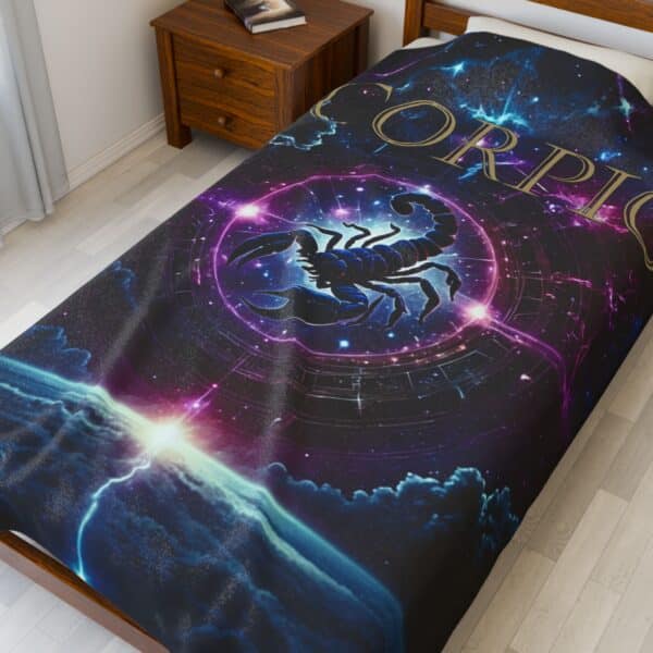 Scorpio Celestial Power Blanket – Velveteen Plush Throw for Sacred Comfort & Transformation - Image 11