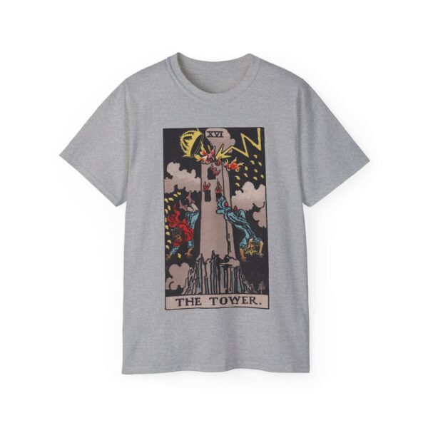 The Tower - Major Arcana Collection - Unisex Ultra Cotton Tee by Unknown Truth Tarot - Image 9