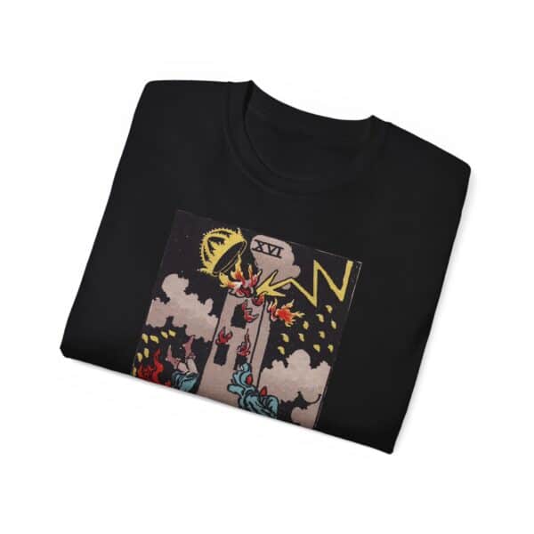 The Tower - Major Arcana Collection - Unisex Ultra Cotton Tee by Unknown Truth Tarot - Image 4