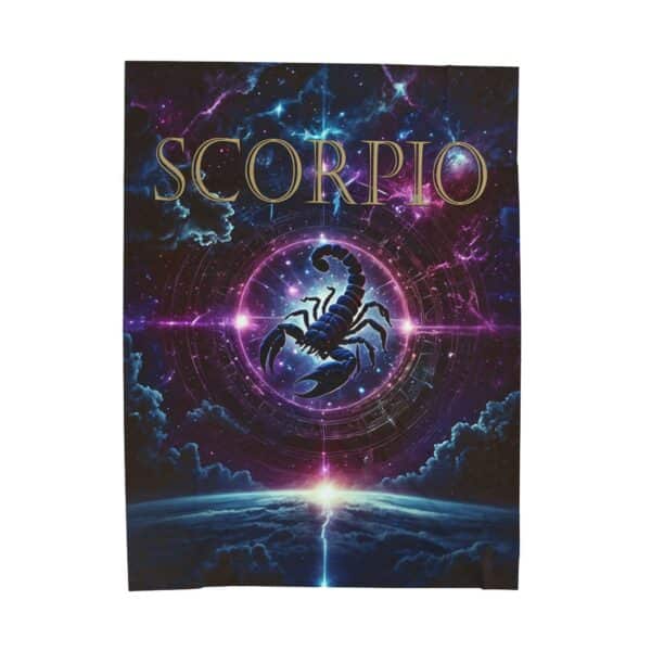 Scorpio Celestial Power Blanket – Velveteen Plush Throw for Sacred Comfort & Transformation - Image 9